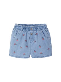 Baby Jeansshorts mit Blumenstickerei