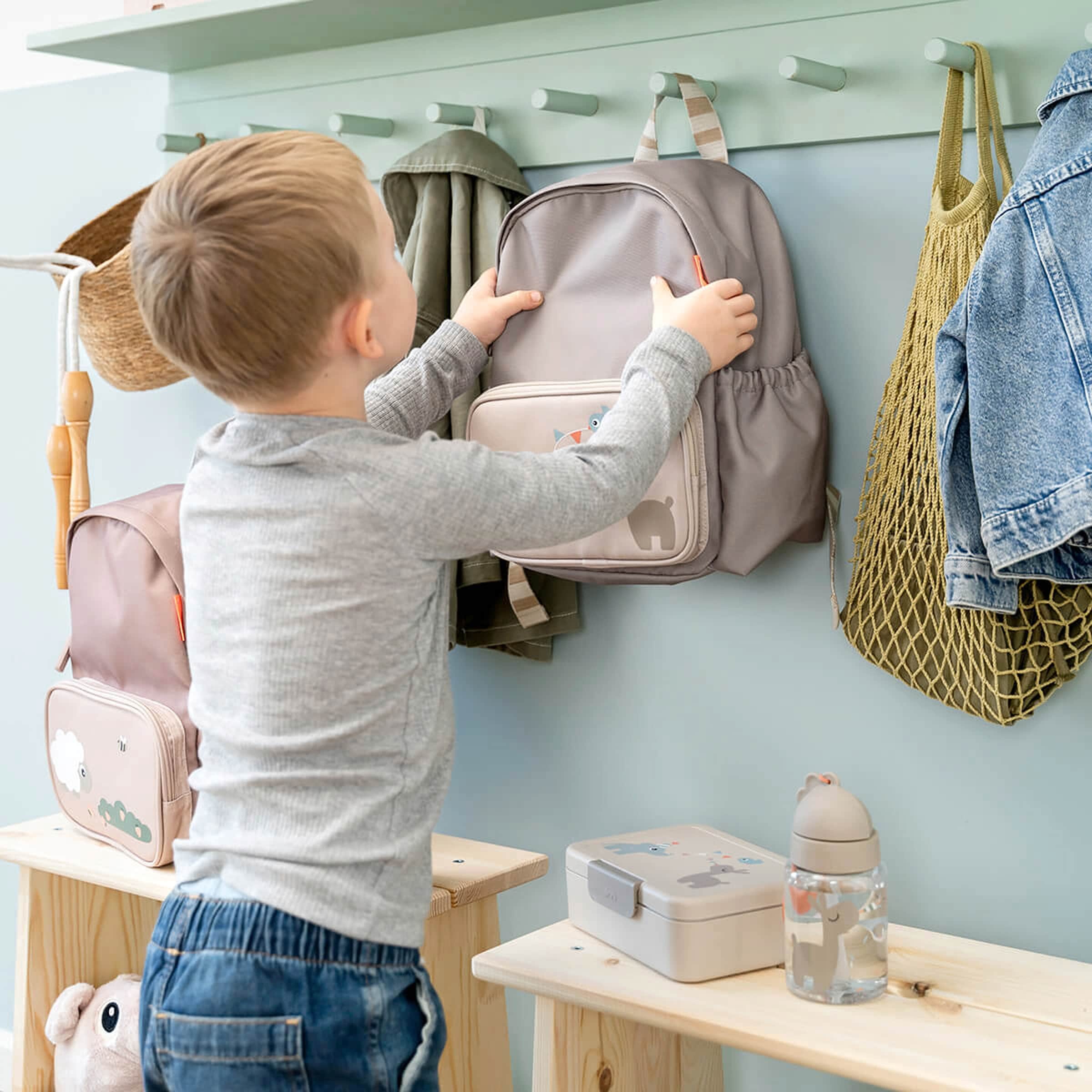 Thumbnail - Done By Deer Trinkflasche mit Strohhalm Tiny Farm 280 ml