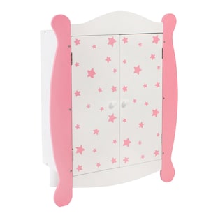 Puppen-Kleiderschrank Stars pink