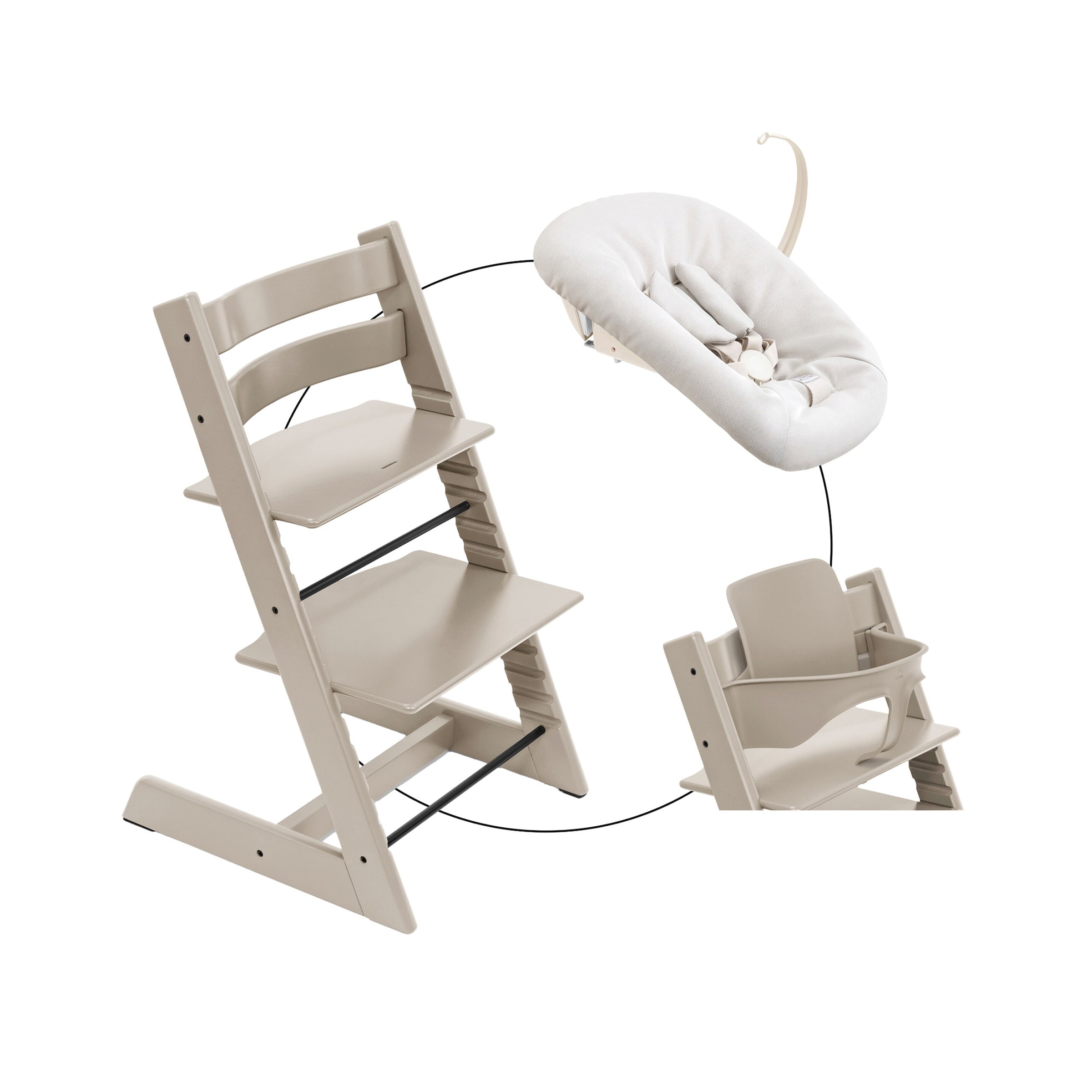 Stokke® Tripp Trapp® Bundle Treppenhochstuhl inklusive Newbornset Vanilla White & Babyset