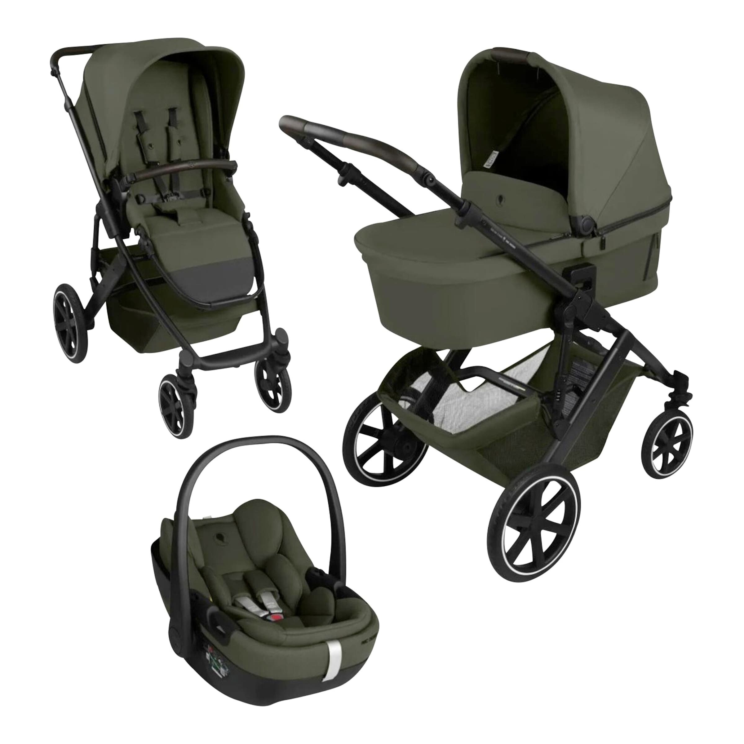 Abc Design Kombikinderwagen Salsa Core Trio-Set inkl. Babyschale Calla oliv