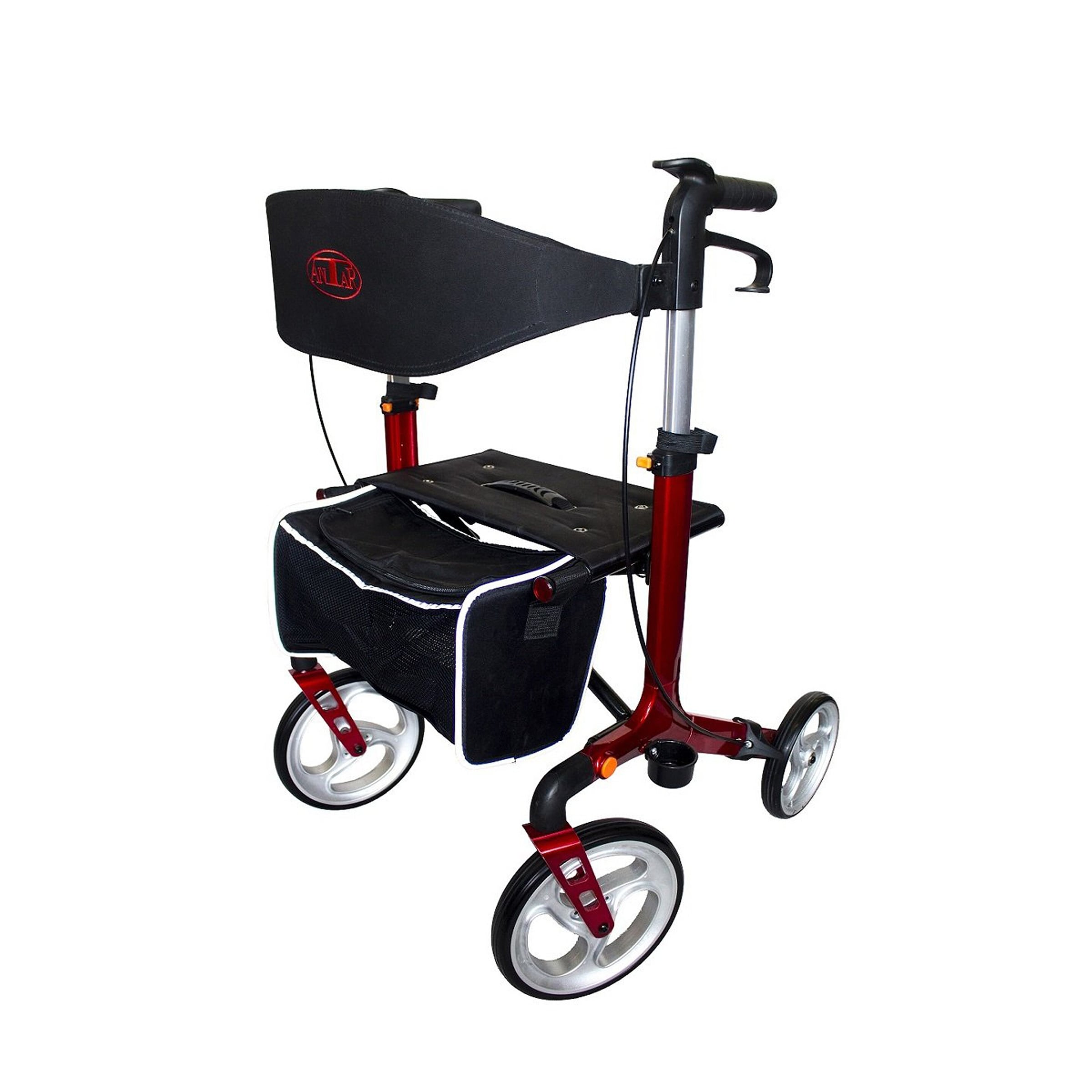 Aluminium Leichtgewicht-Rollator Premium - AT51111 schwarz rot