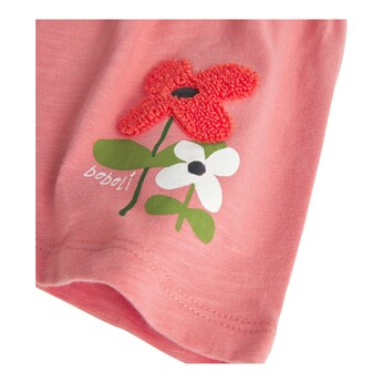 T-Shirt Flügelarm Blumen Lochstickerei
