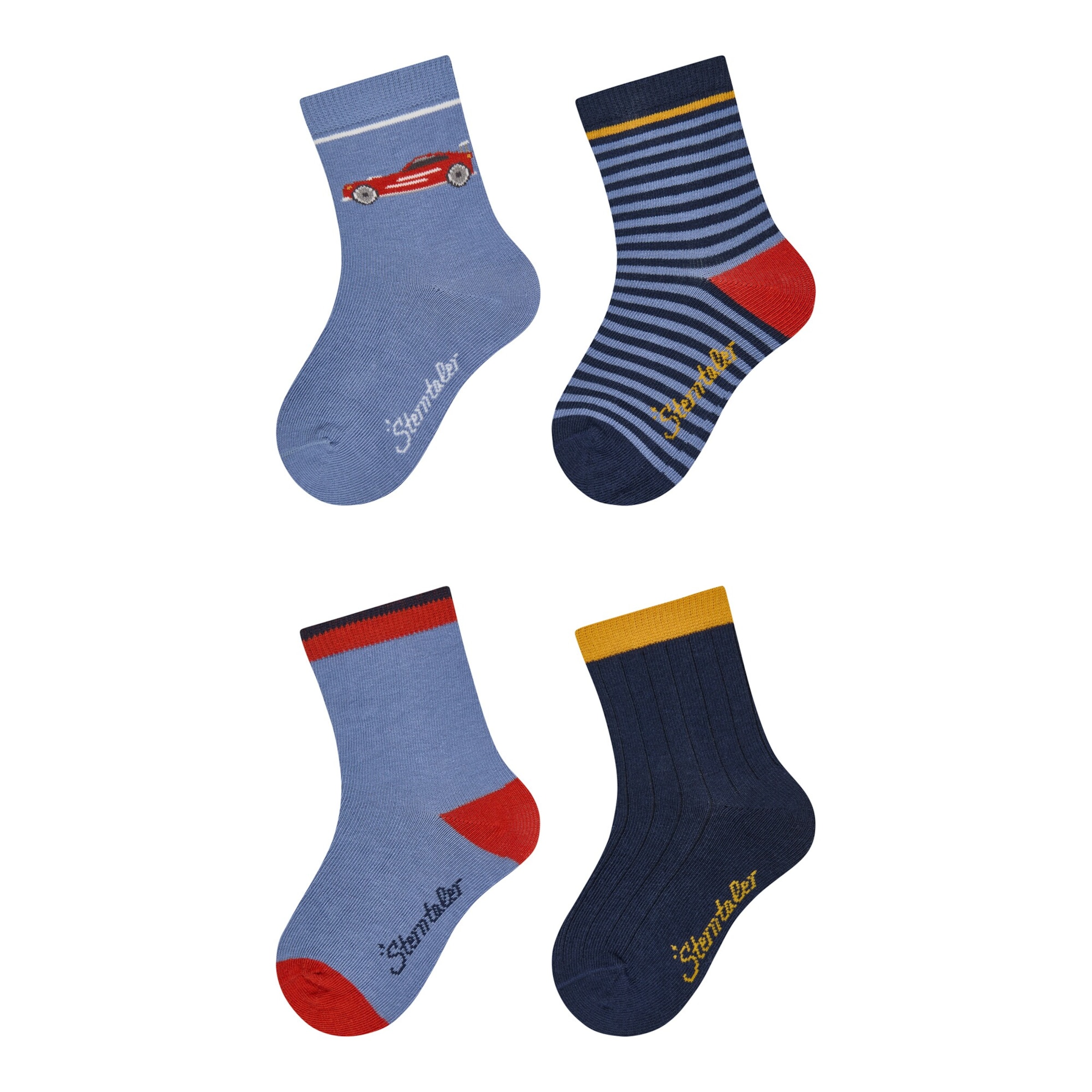 Sterntaler 4er-Pack Socken Auto Ringel