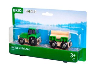 Traktor mit Holz-Anhänger