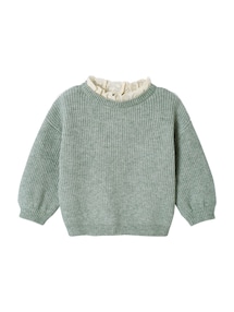 Baby Pullover mit Volantkragen Geschwister-Capsule