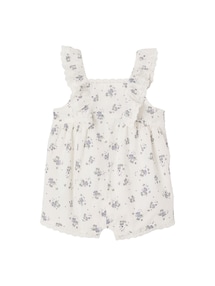 Festlicher Baby Kurzoverall mit Plumetismuster