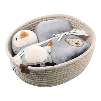 Geschenkset Lio Pinguin mit Rassel und Latz