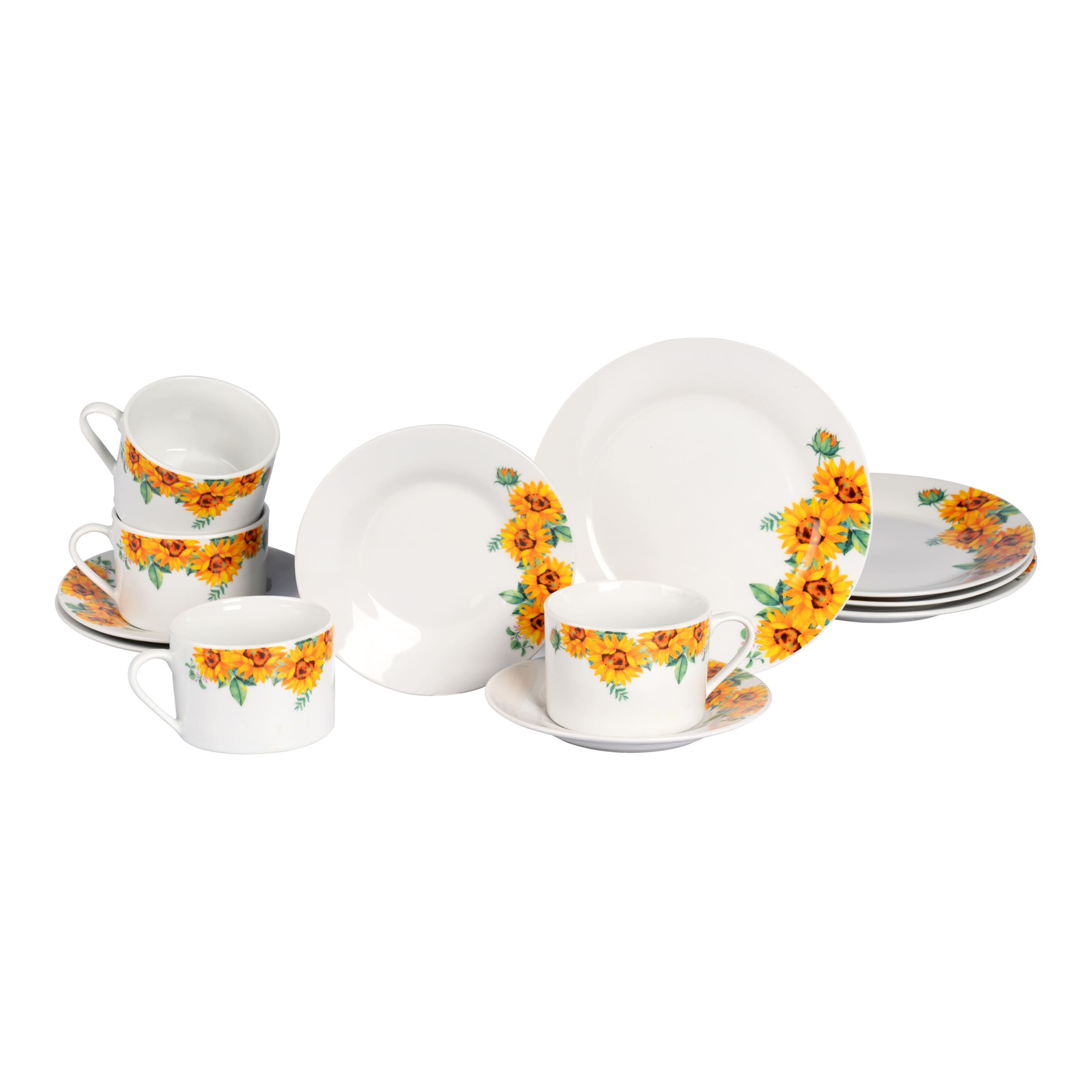 Porzellan-Kaffeeservice  „Sonnenblume“, 12-teilig