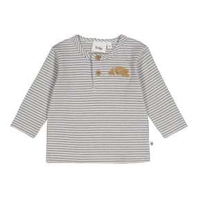 Henley-Shirt langarm Croissant Ringel