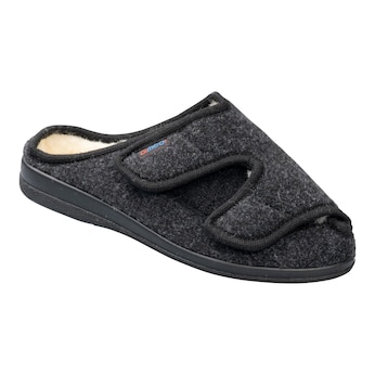 Wollen klittenbandpantoffel