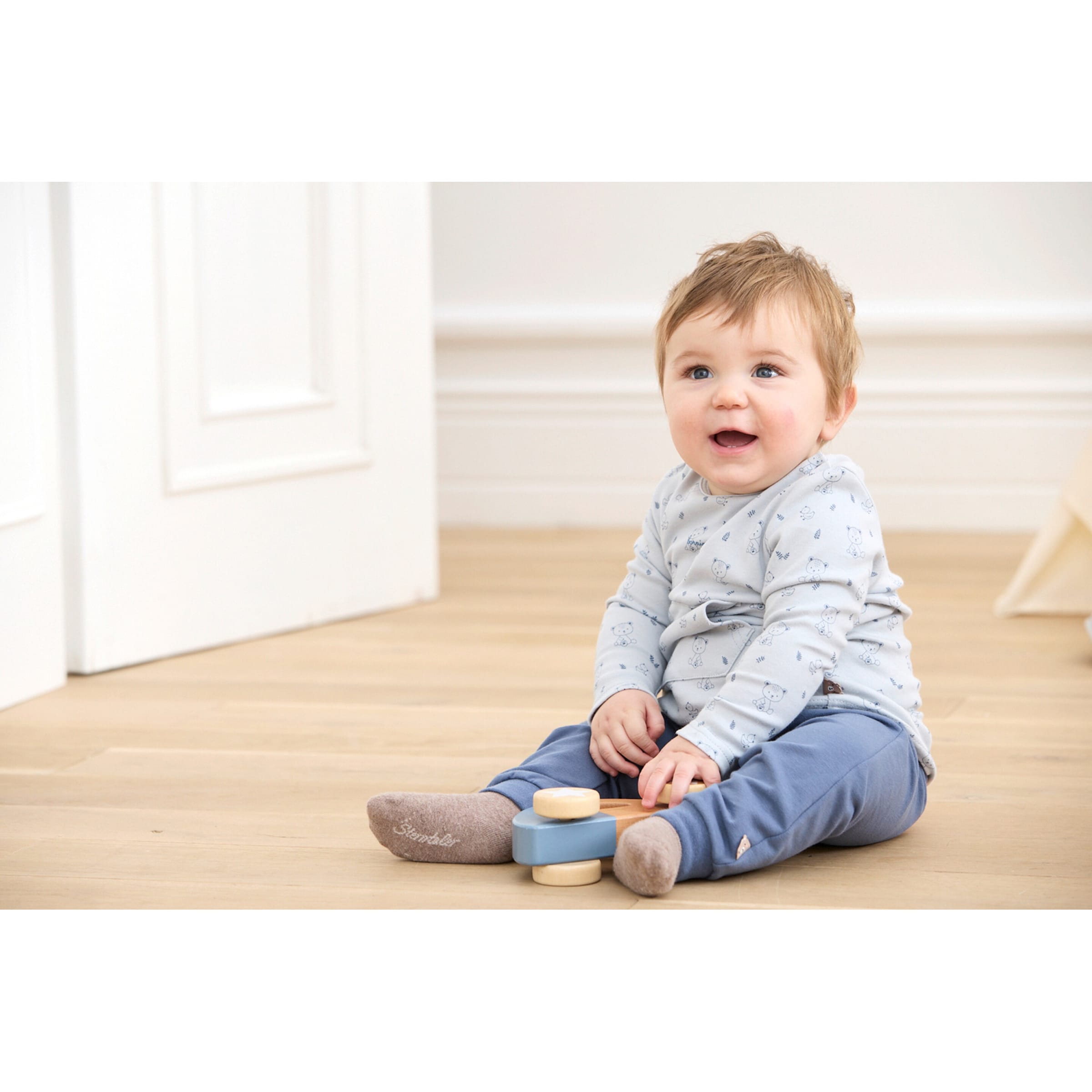 Thumbnail - Bornino Tiny Friends Shirt langarm Tasche Bär Gans