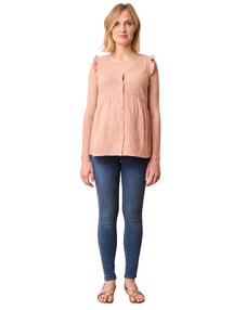 Musselinbluse für Schwangerschaft & Stillzeit, Goldtupfen