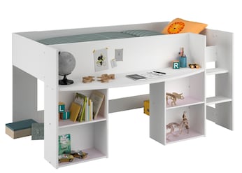 Kinder Hochbett "Pirouette 1"  Weiß