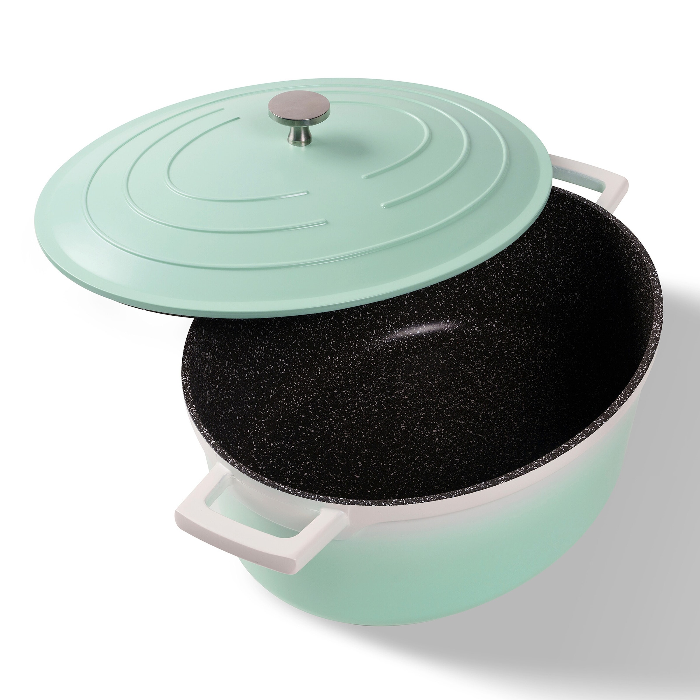 STONELINE® STONELINE Cocotte Bräter Oval 32x25 cm Mint | mit Deckel