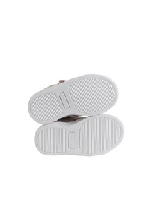 Baby Ledersneakers mit Klett und Schnürung, Lochmuster