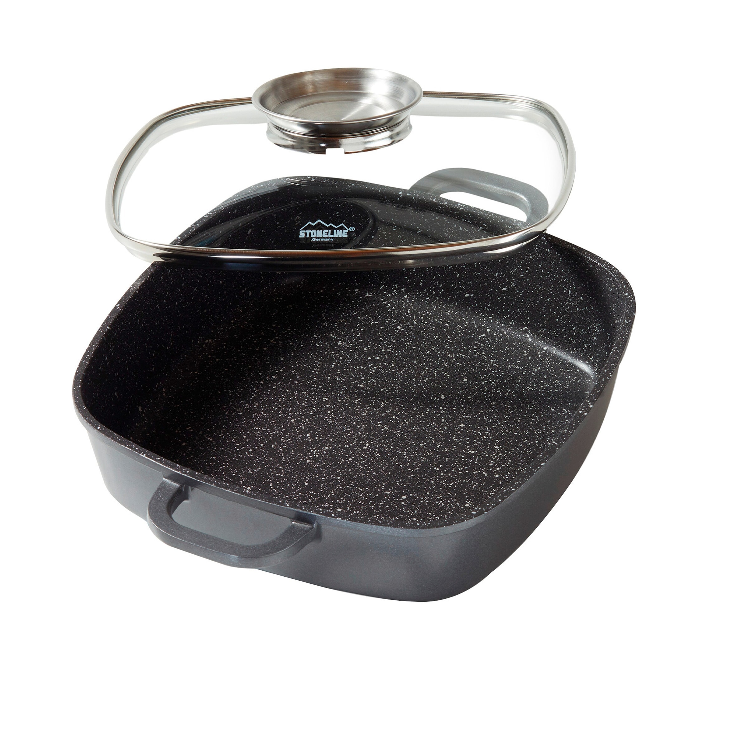 STONELINE® STONELINE Servierpfanne Eckig 24 cm | mit Deckel