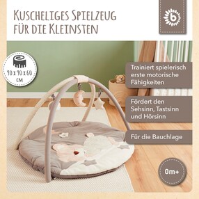 Krabbeldecke mit Spielbogen Plüsch - ab Geburt
