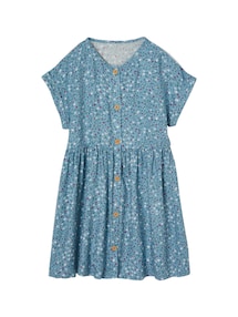 Mädchen Blumenkleid mit Knöpfen