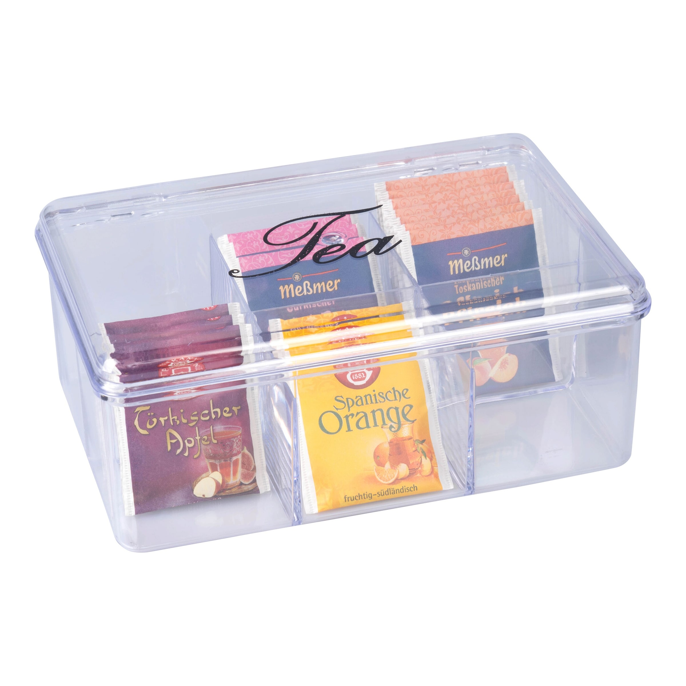 genialoTeebox, transparent mit 6 Fächern