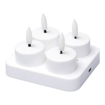 Led-accutheelichtjes, set van 4 stuks