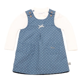 2-tlg. Set Webkleid mit Shirt Punkte