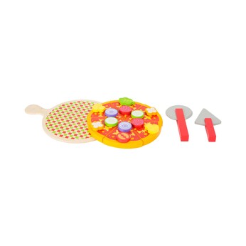 Schneide Pizza-Set aus Holz