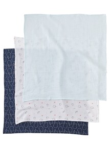3er-Pack Baby Wickeltücher WASSERWELT