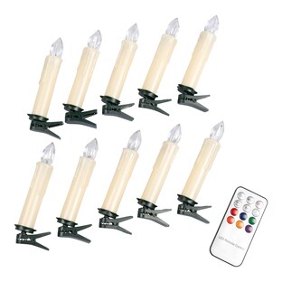 Bougies LED pour sapin de Noël, 10 pièces + télécommande