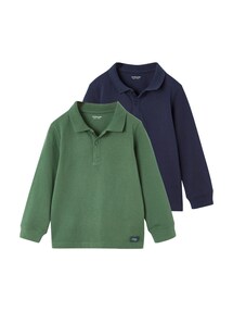 2er-Pack Jungen Langarm-Rugbyshirts
