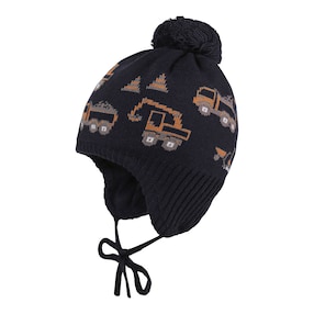 Bonnet d’hiver en maille avec pompon chantier