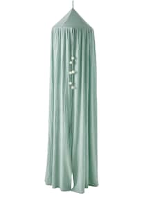 Betthimmel aus Musselin mit Pompon-Girlande 300cm Kinderzimmer