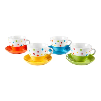 Lot de tasses à pois, 8 pièces, 290 ml