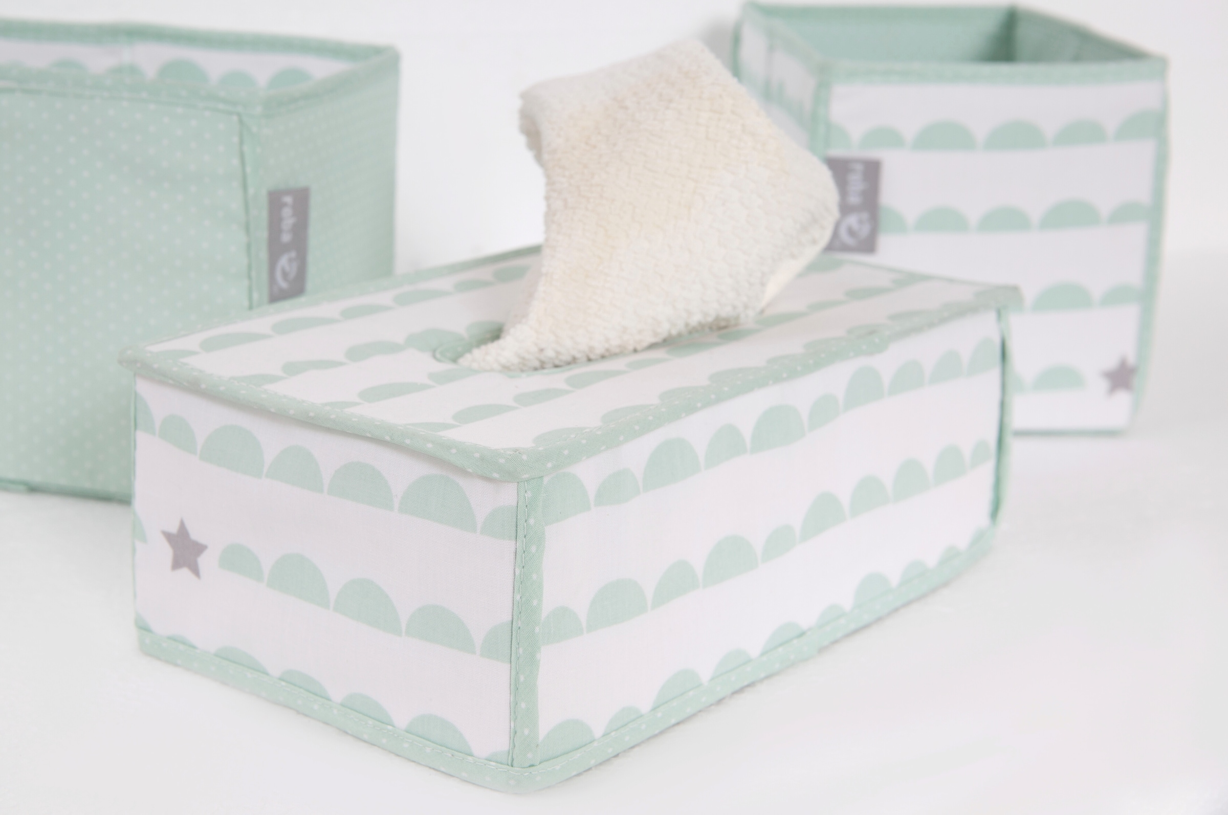 Roba 3er Set: Feuchttuchorganizer, 2x Windelbox Happy Cloud