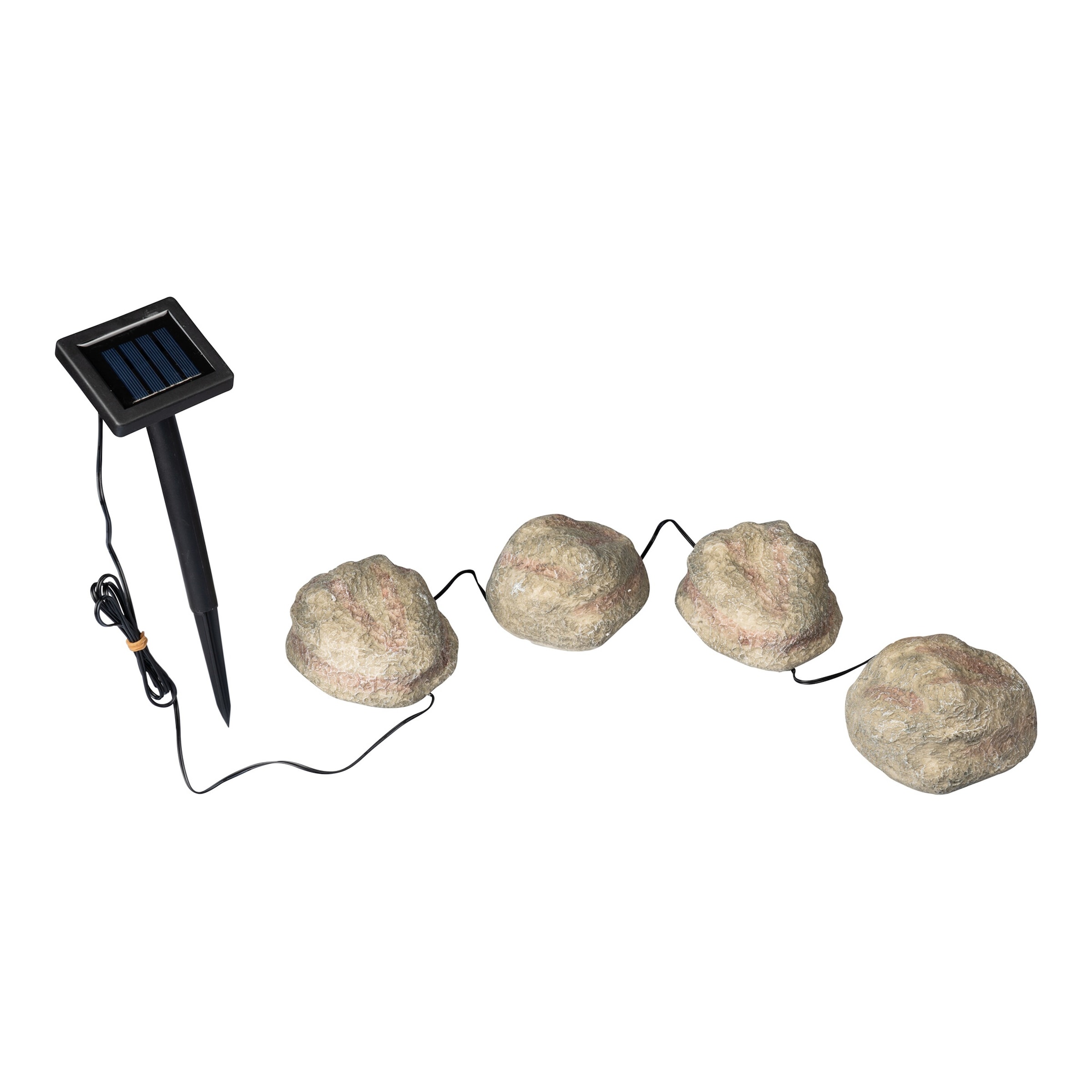 Solar-LED-Lichterkette "Dekosteine", 4 Stück