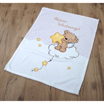 Babydecke Microfaserflausch Kleiner Schutzengel 75x100 cm 