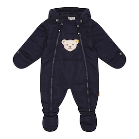 Steppoverall mit abnehmbarem Fuß und Kapuze Bär