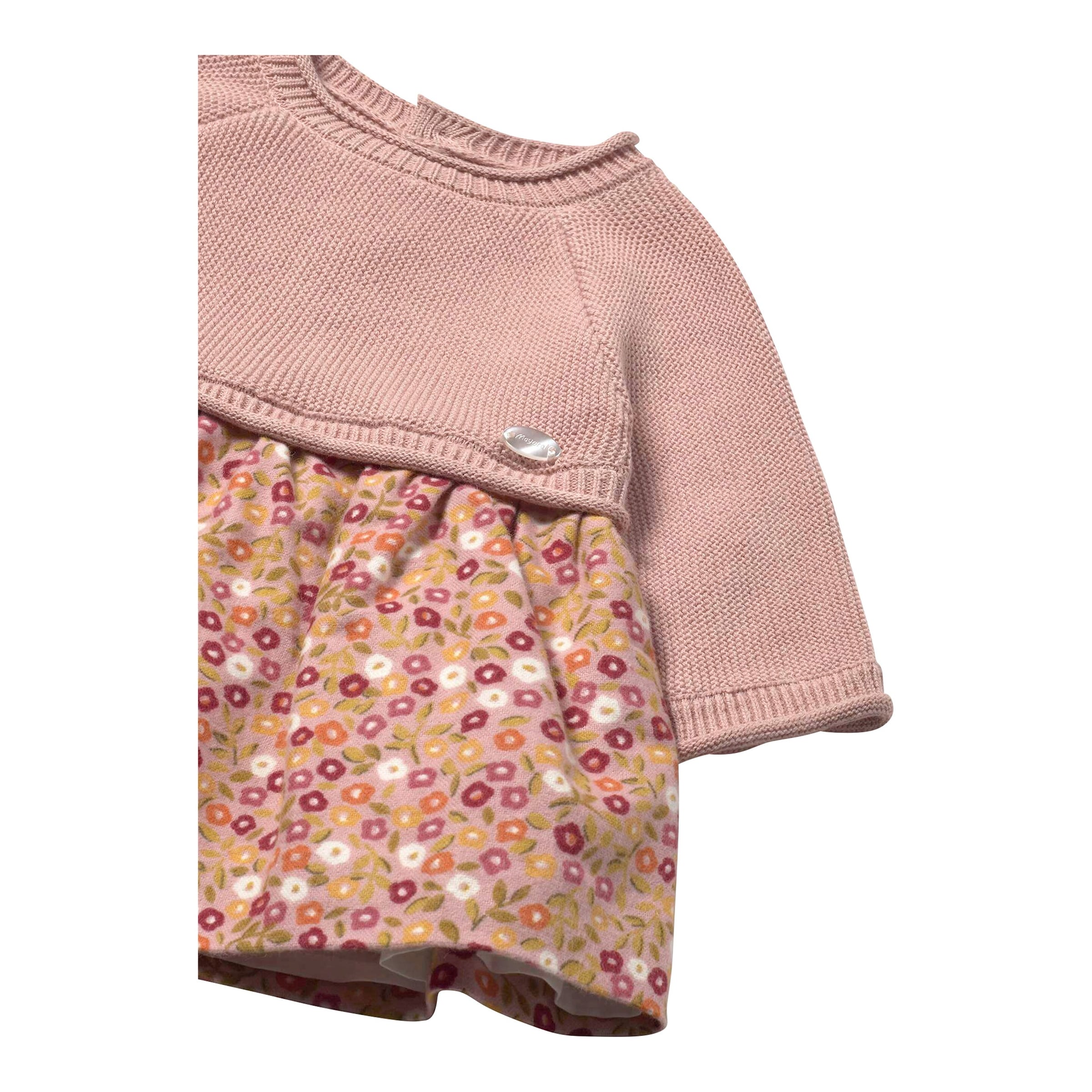 Kleid langarm 2in1 Strickpullover und Rock Blumen