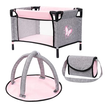 Puppen-Buggy Set mit Reisebett, Spielbogen und Zubehör