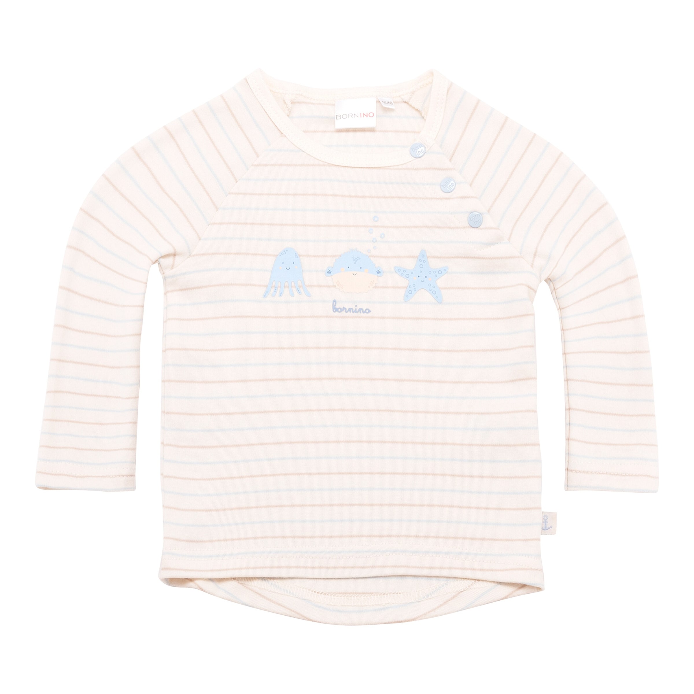 Bornino Aqua Friends Raglanshirt langarm Ringel Aqua Friends