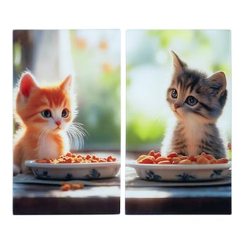 Lot de 2 cache-plaques «Chatons»