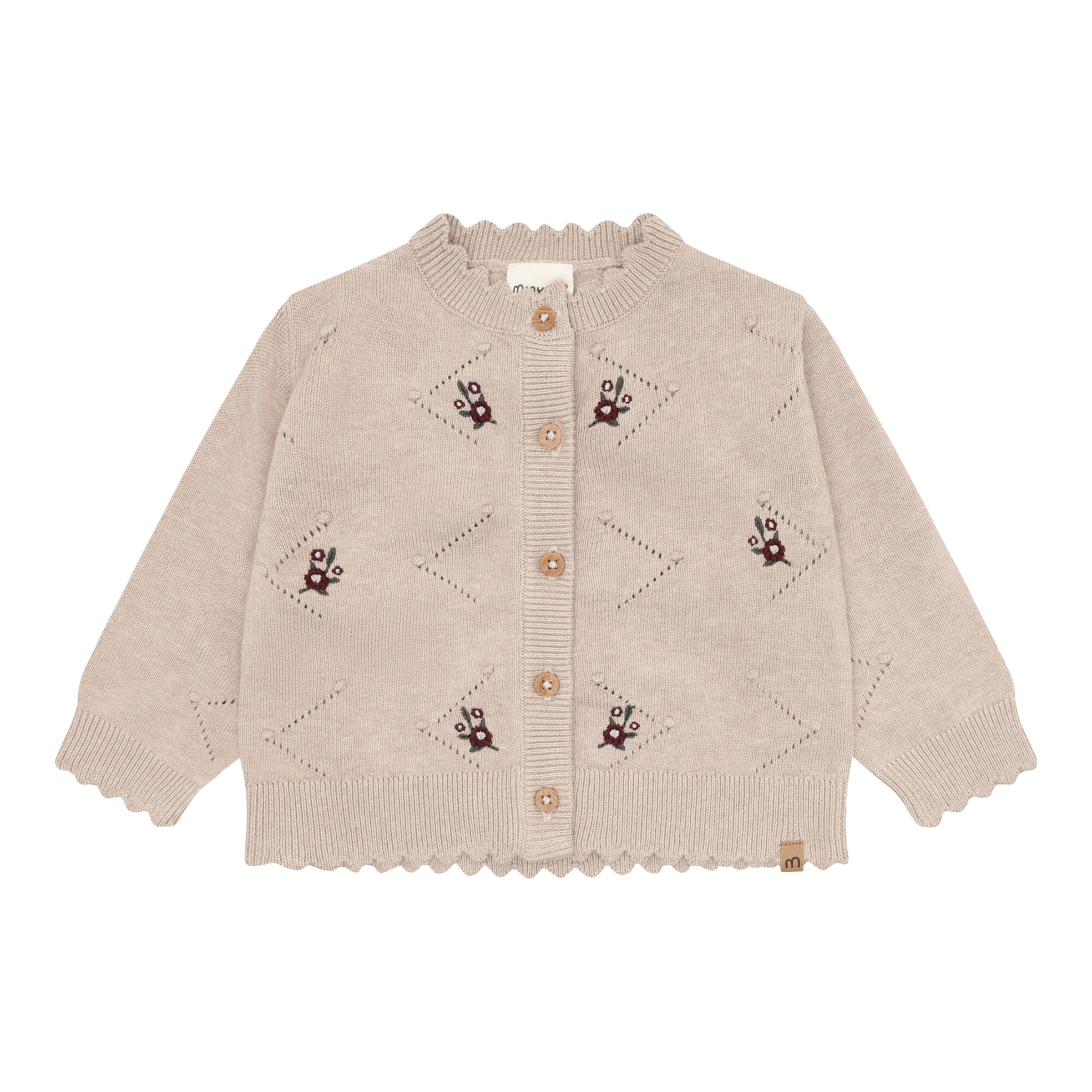 Minymo Strickjacke Ajour Blumen