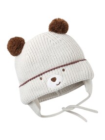 Baby Set: Mütze mit Bärenohren, Snood und Fäustlinge