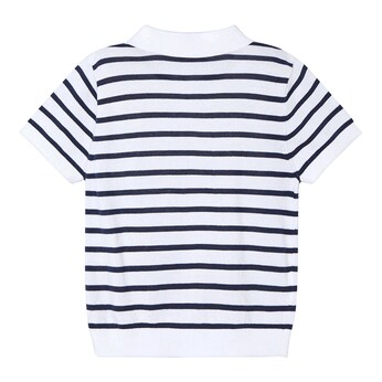 Polo-T-Shirt Ringel Feinstrick