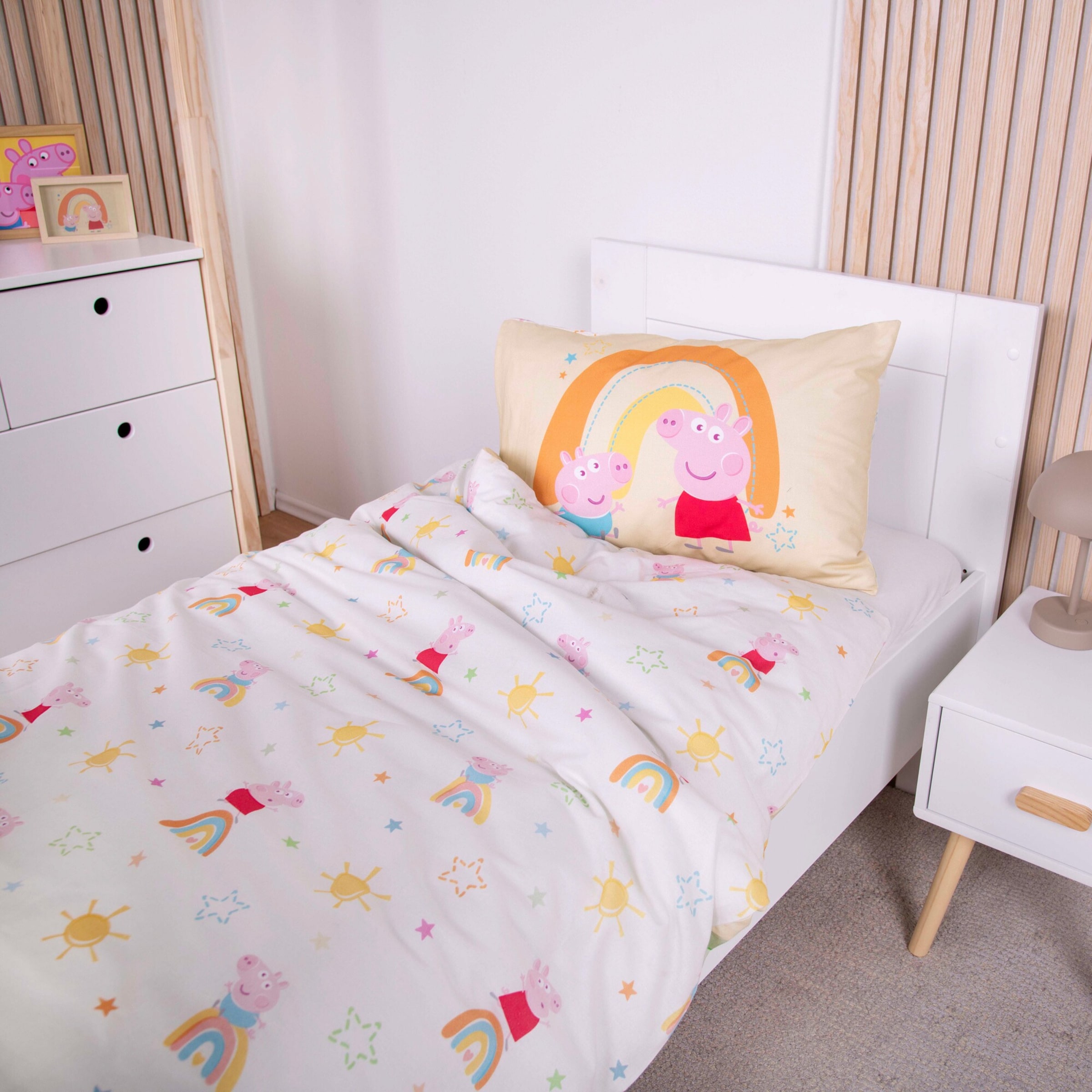Renforcé Wende-Bettwäsche Peppa Pig 40x60 / 100x135 cm