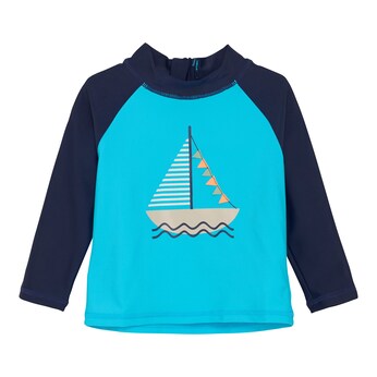 Badeshirt langarm UV-Schutz Segelboot