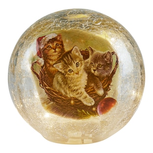 Boule de verre à LED « Chats de Noël »