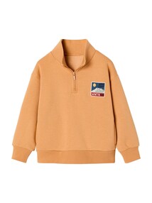 Jungen Troyer-Sweatshirt mit Reißverschluss und Aufnäher