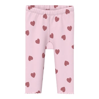 Legging coeurs matière côtelée