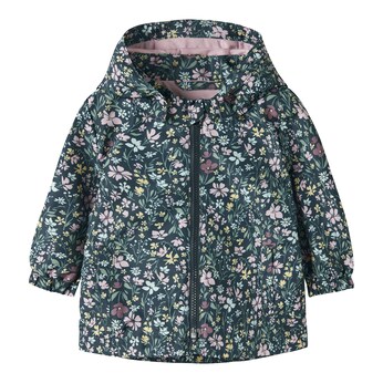 Veste coupe-vent avec capuche amovible motif floral